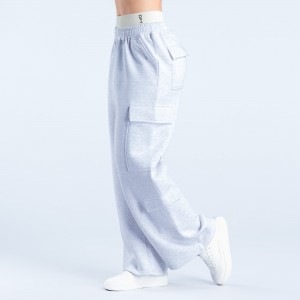 Pantalon Jogger DFYNE Lanyi Edit Wide Leg Cargo Mujer Gris | 9381-SWJAR