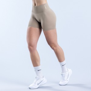 Shorts DFYNE Defy 4.5" Mujer Beige | 3174-NUZLB