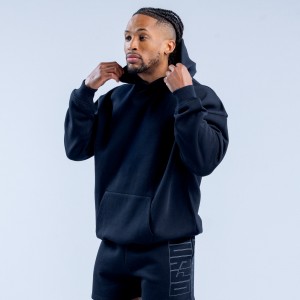 Sudadera con Capucha DFYNE Recharge Graphic Hombre Negras | 6194-QZOEI