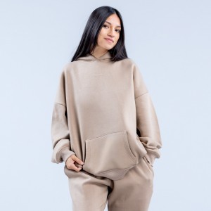 Sudadera con Capucha DFYNE Revive Heavy Weight Mujer Beige | 8163-GPUFV