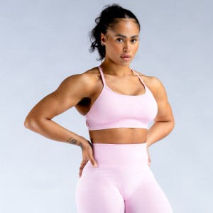 Sujetador Deportivo DFYNE Dynamic Mist Backless Mujer Rosas Claro Rosas Blancas | 7563-LZWPN