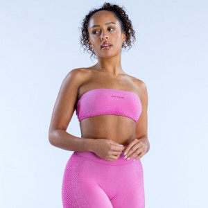 Sujetador Deportivo DFYNE Ignite Bandeau Mujer Rosas | 5126-TVESH