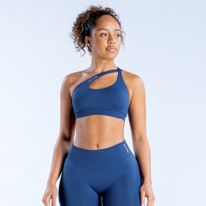 Sujetador Deportivo DFYNE Impact Asymmetric Mujer Azul Marino | 1735-VMGIN