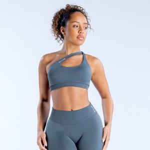 Sujetador Deportivo DFYNE Impact Asymmetric Mujer Gris | 5624-SLOTY