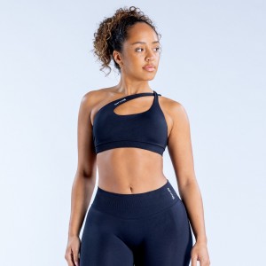 Sujetador Deportivo DFYNE Impact Asymmetric Mujer Negras | 8470-KXPQU