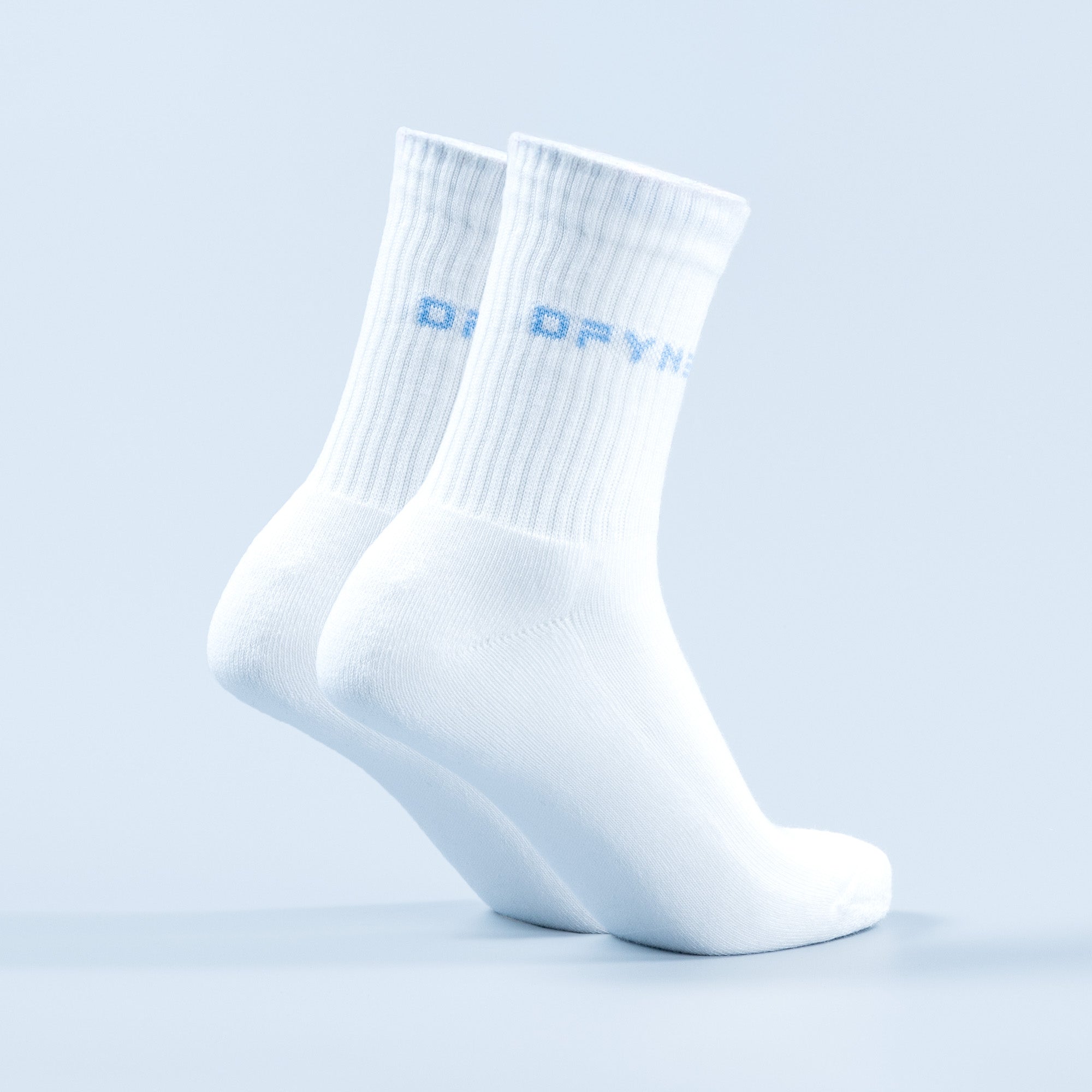 Calcetines DFYNE Revive Crew Mujer Blancas Azules | 1385-AZIYS