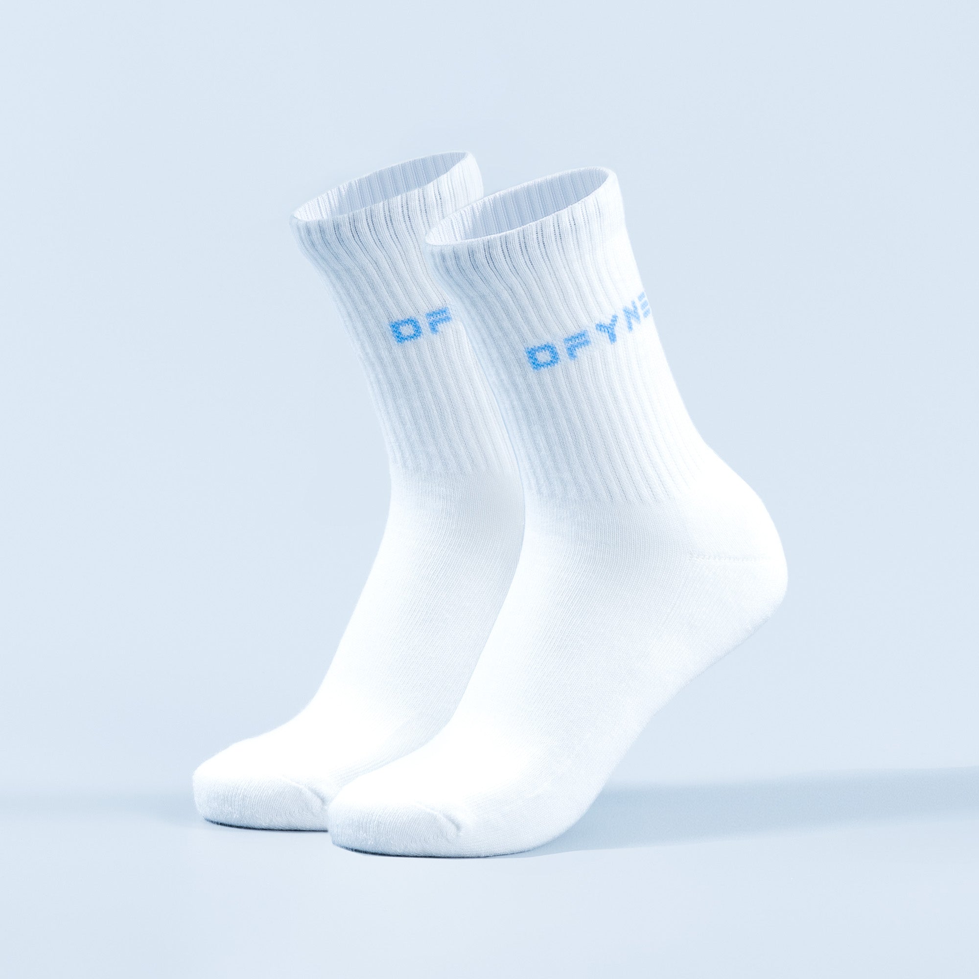Calcetines DFYNE Revive Crew Mujer Blancas Azules | 1385-AZIYS