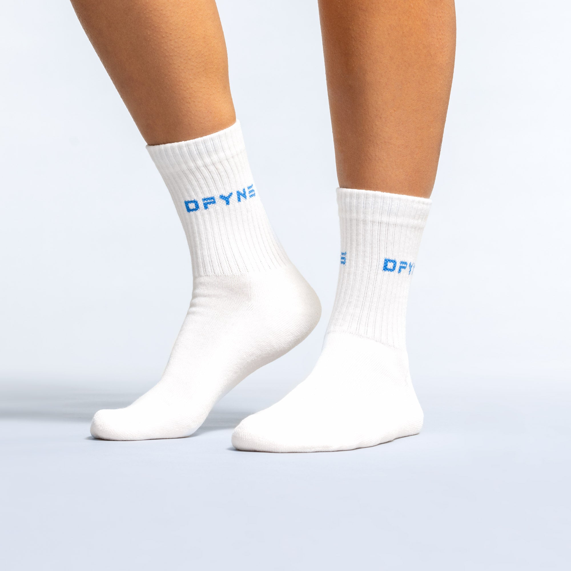 Calcetines DFYNE Revive Crew Mujer Blancas Azules | 2307-UCBVX