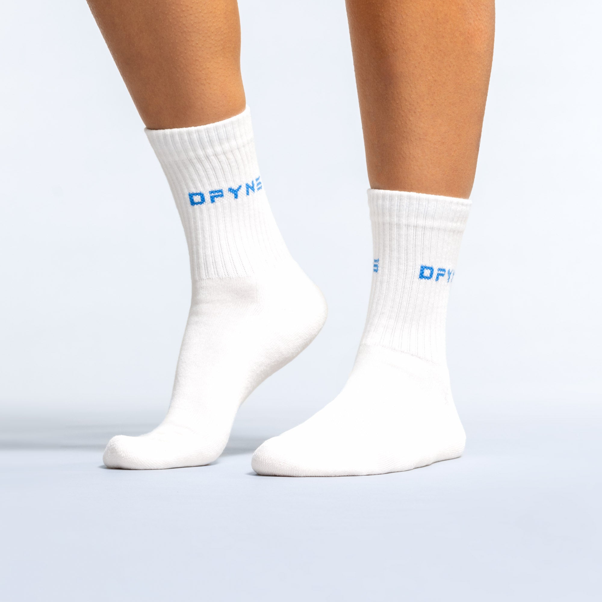 Calcetines DFYNE Revive Crew Mujer Blancas Azules | 2307-UCBVX
