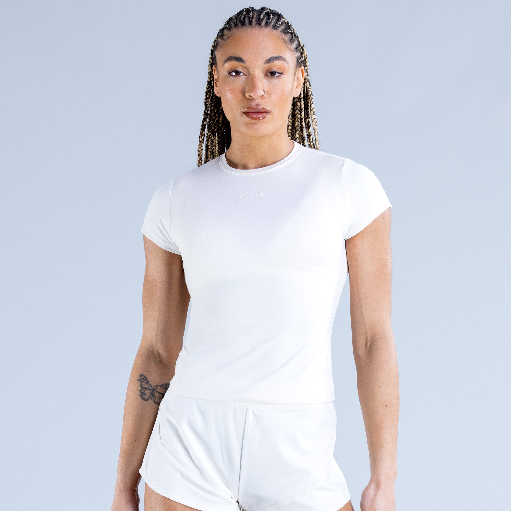 Camiseta DFYNE Origin Fitted Mujer Blancas | 8651-WYJOK