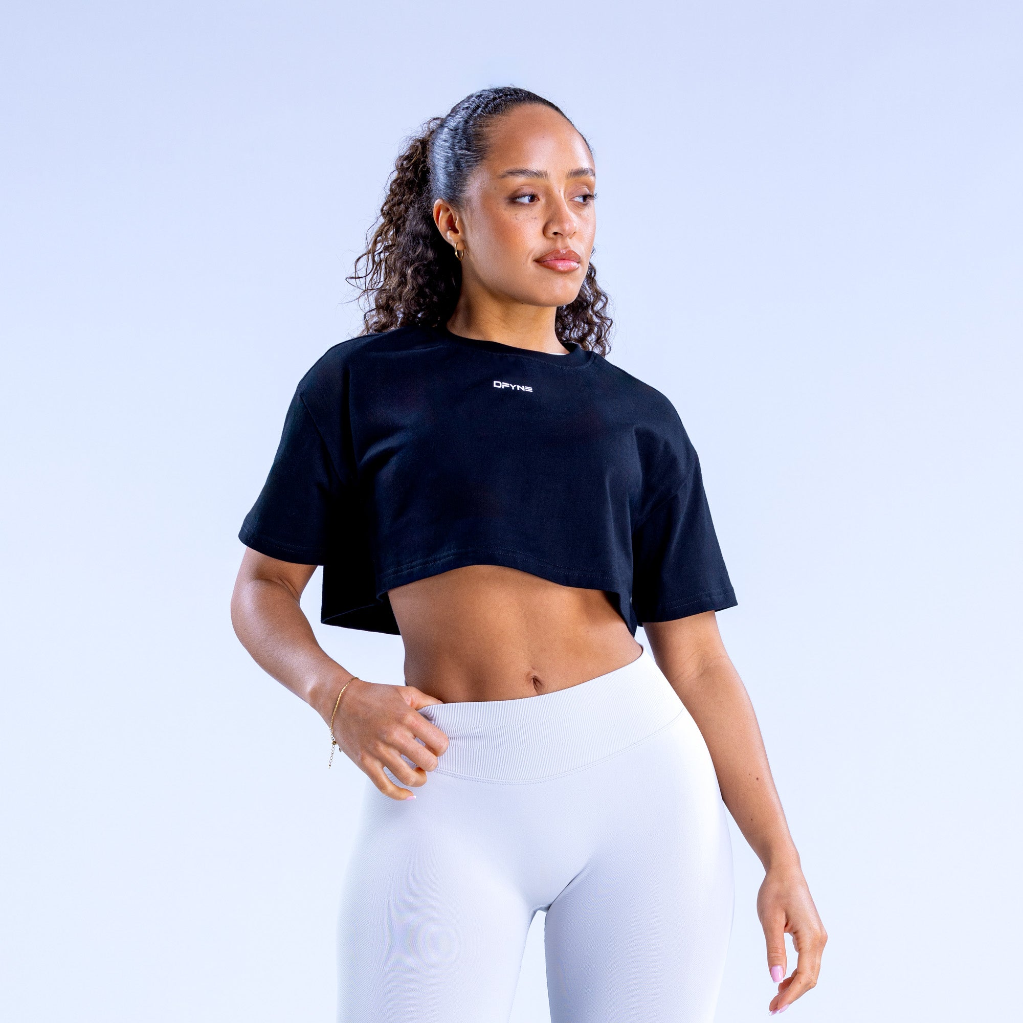 Camiseta DFYNE Revive Crop Mujer Negras | 4329-SNTLI