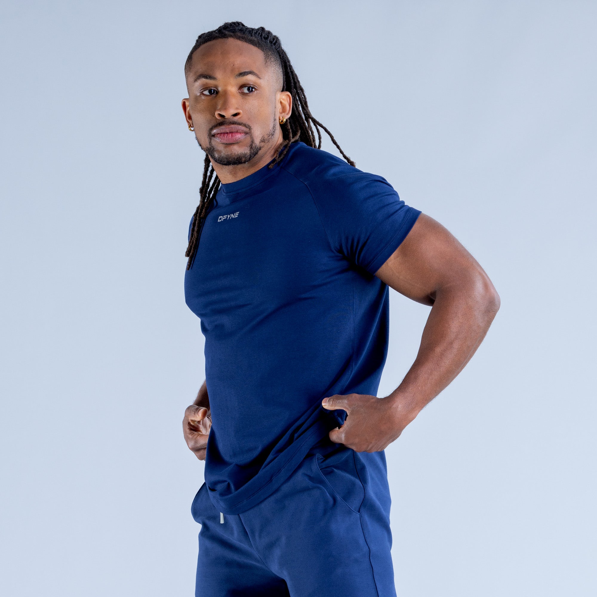Camiseta DFYNE Stealth Hombre Azules | 4876-INRGV