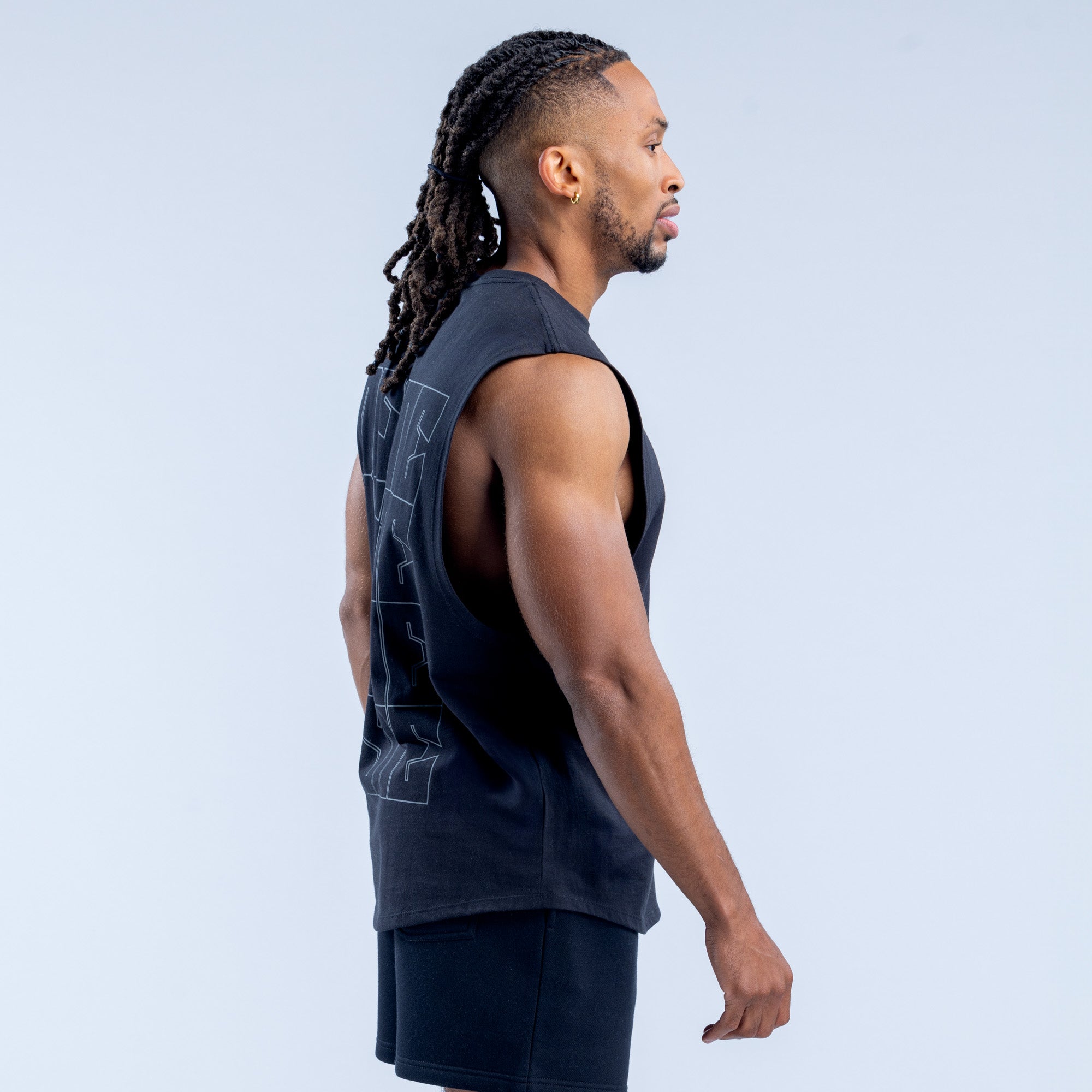 Camiseta sin Manga DFYNE Recharge Graphic Hombre Negras | 0698-QJKFR