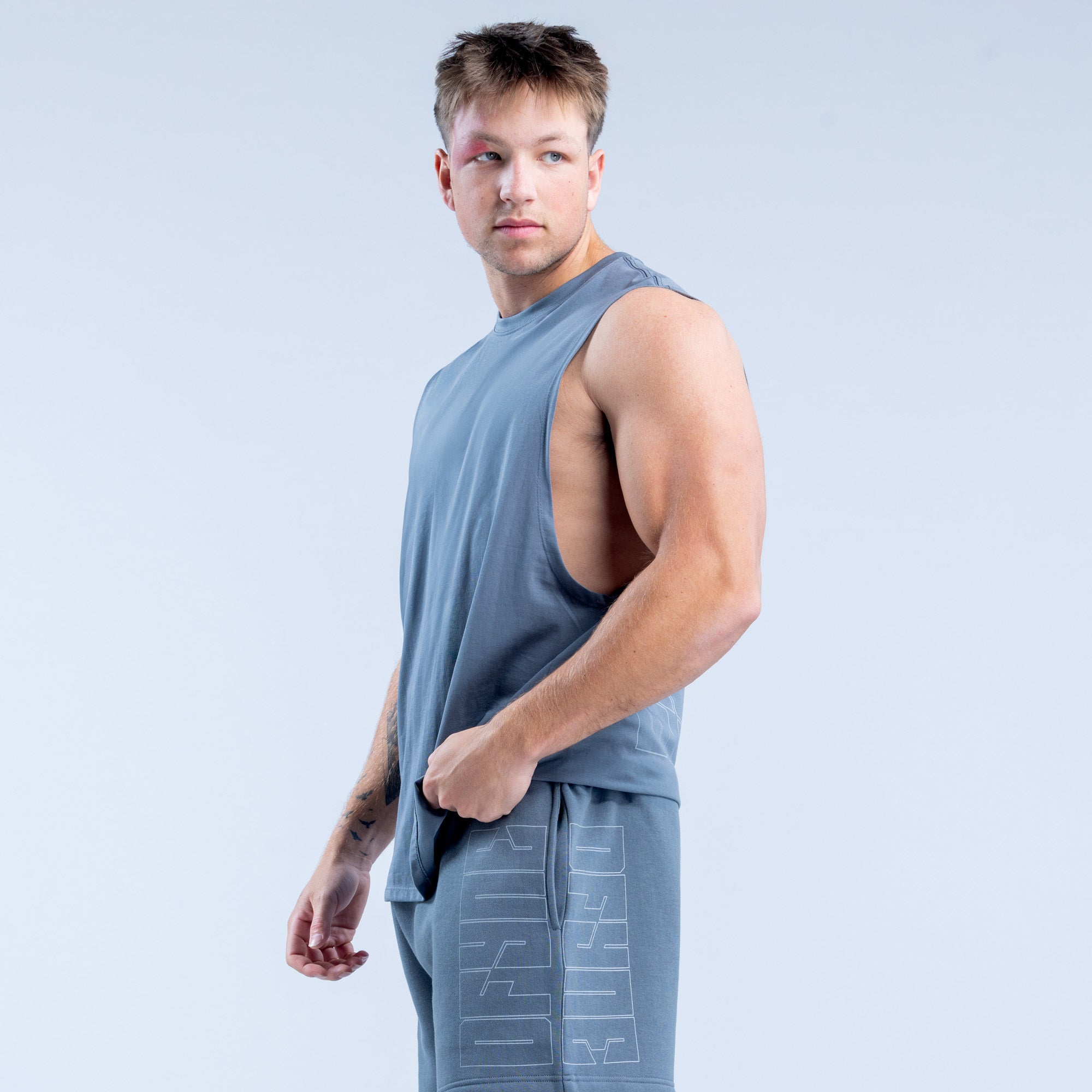 Camiseta sin Manga DFYNE Recharge Graphic Hombre Gris | 9473-AOQKI