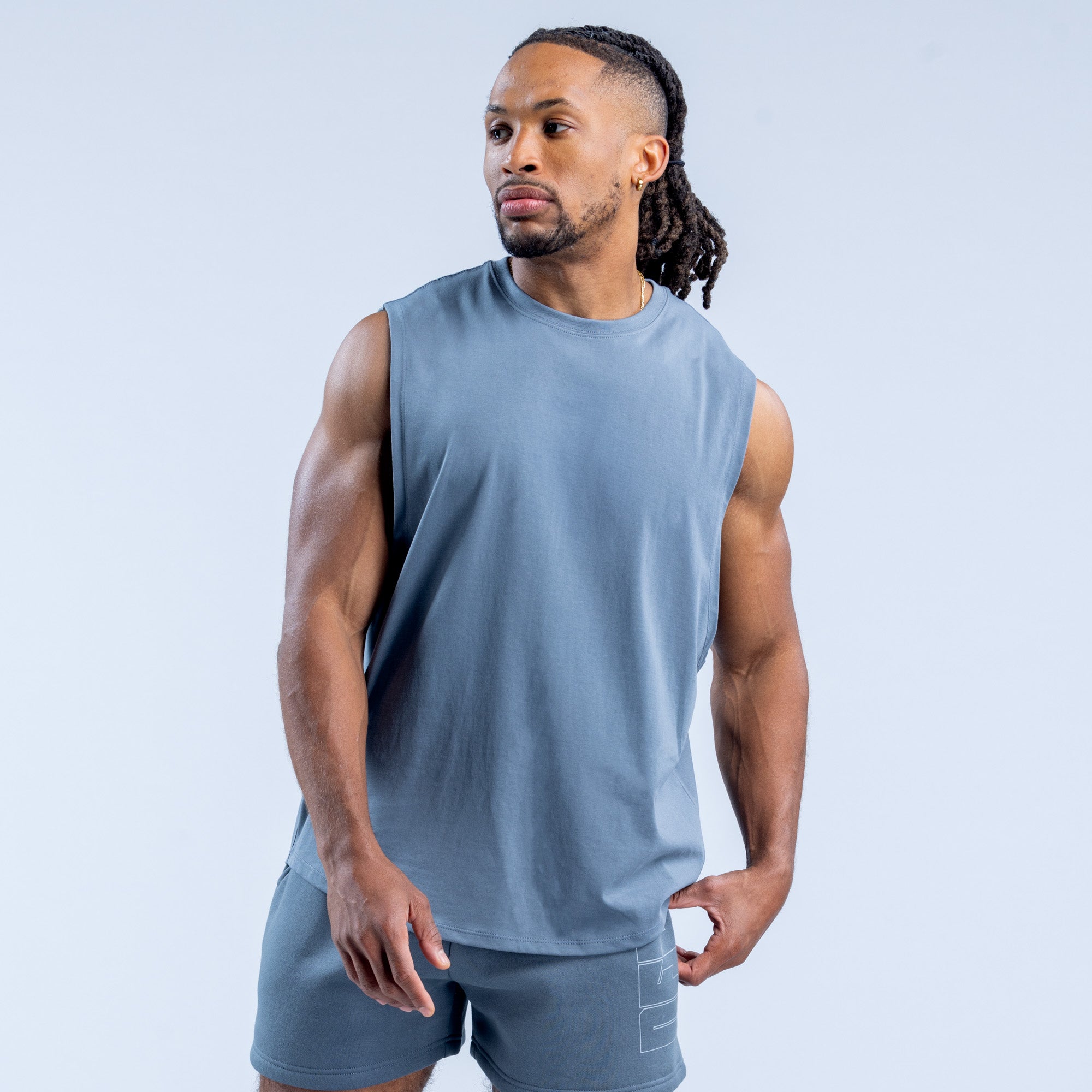 Camiseta sin Manga DFYNE Recharge Graphic Hombre Gris | 9473-AOQKI