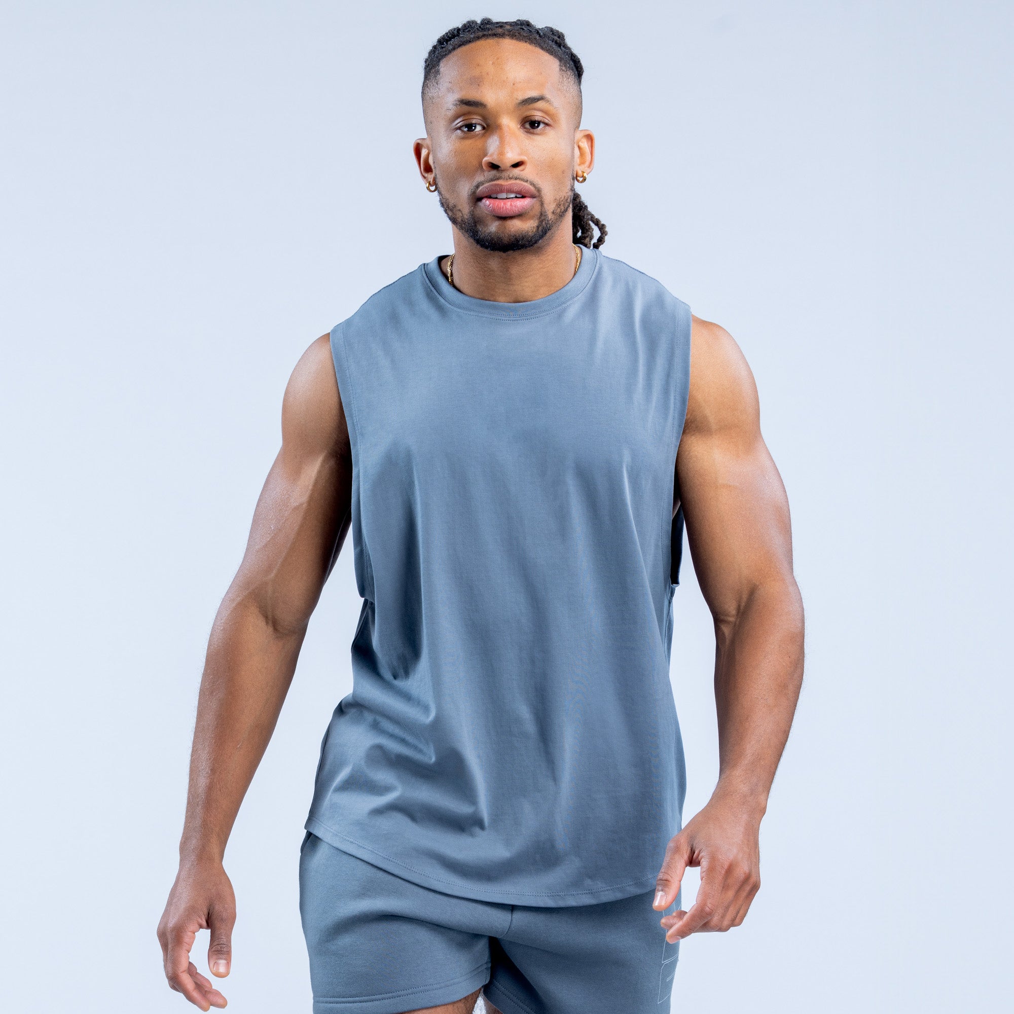 Camiseta sin Manga DFYNE Recharge Graphic Hombre Gris | 9473-AOQKI