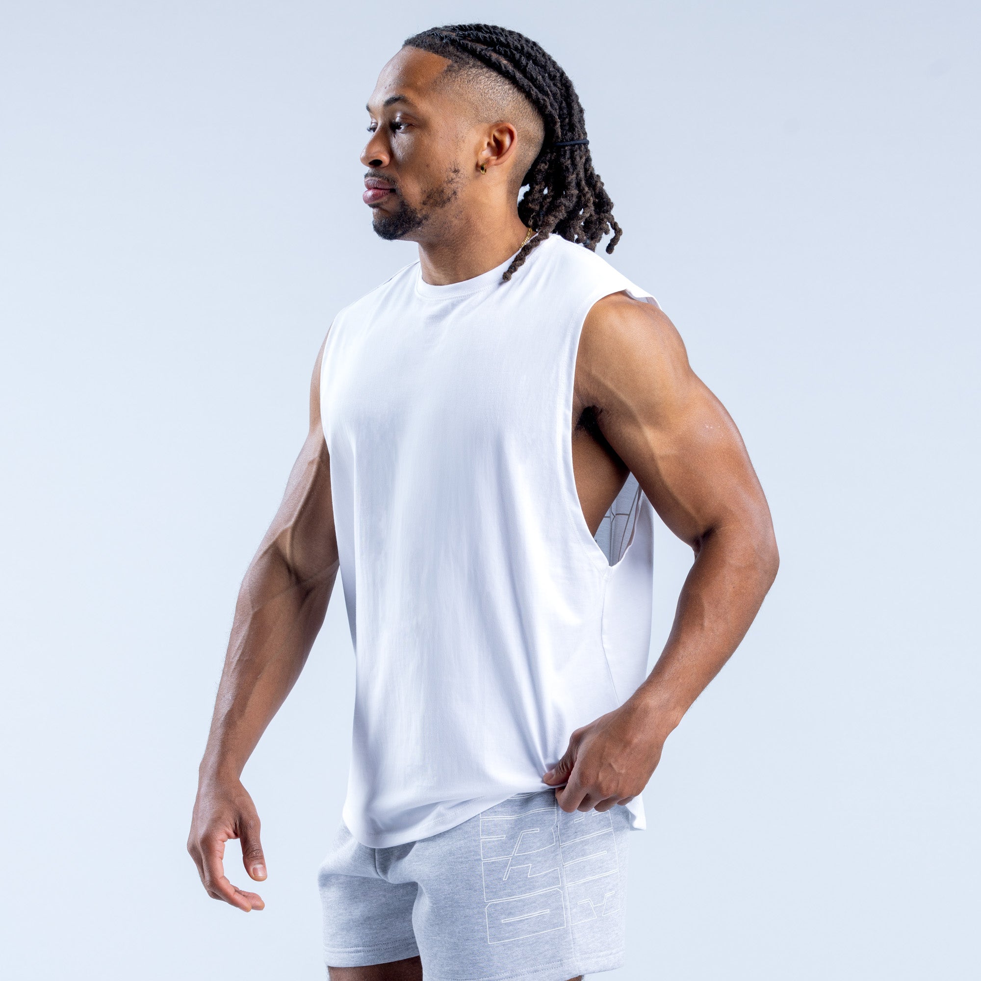 Camiseta sin Manga DFYNE Recharge Graphic Hombre Blancas | 0215-FTIBN