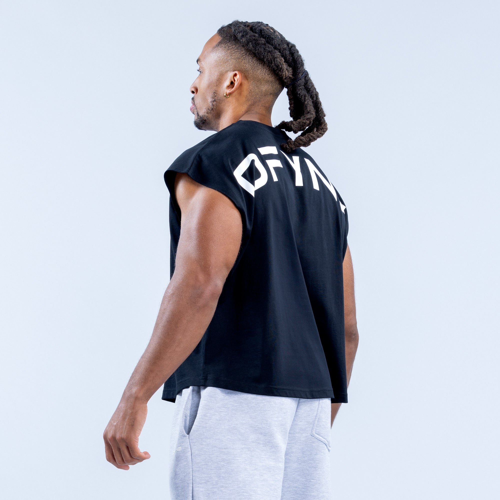 Camiseta sin Manga DFYNE Signature Crop Hombre Negras | 9764-UQGYV