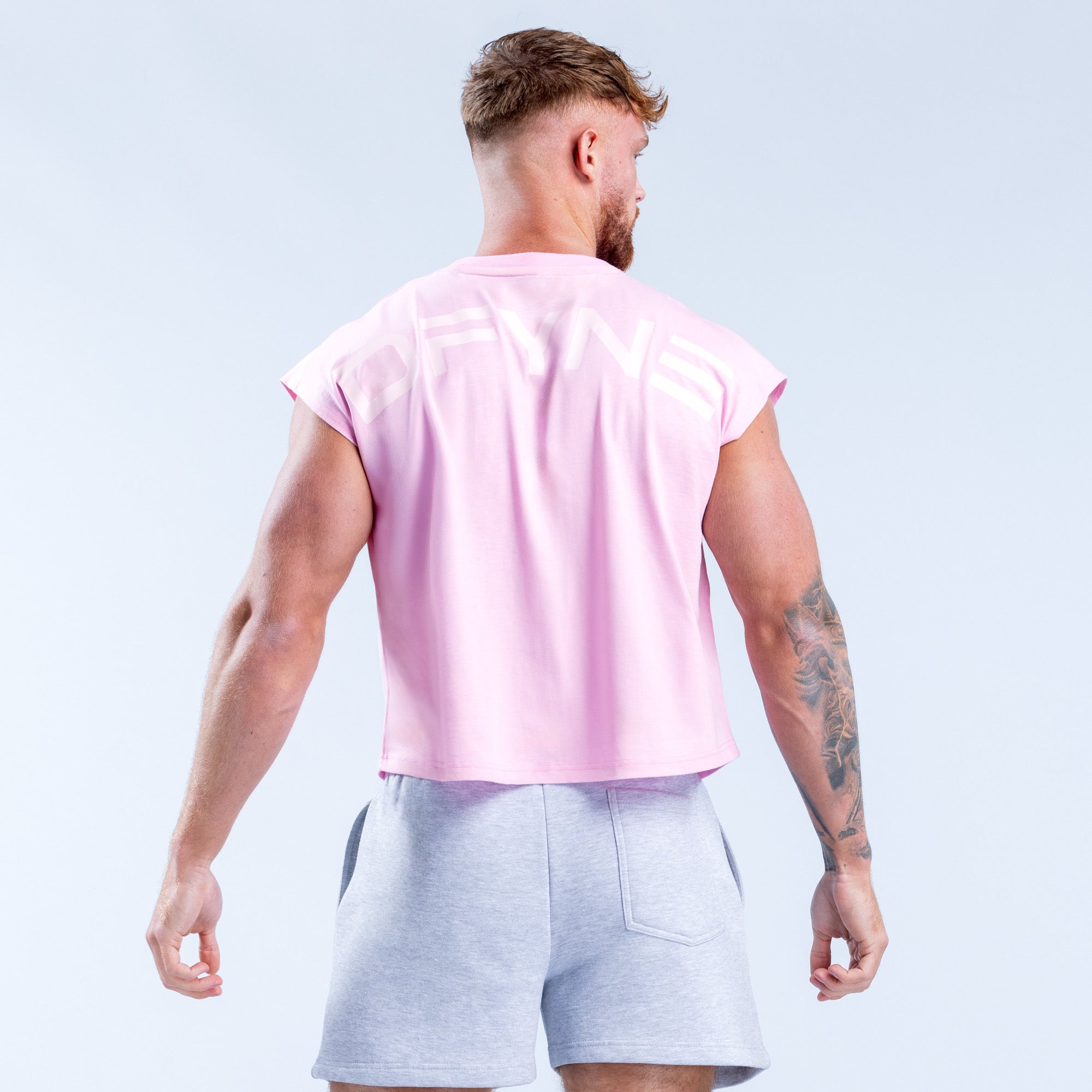 Camiseta sin Manga DFYNE Signature Crop Hombre Rosas Claro Rosas | 8420-CBWIO