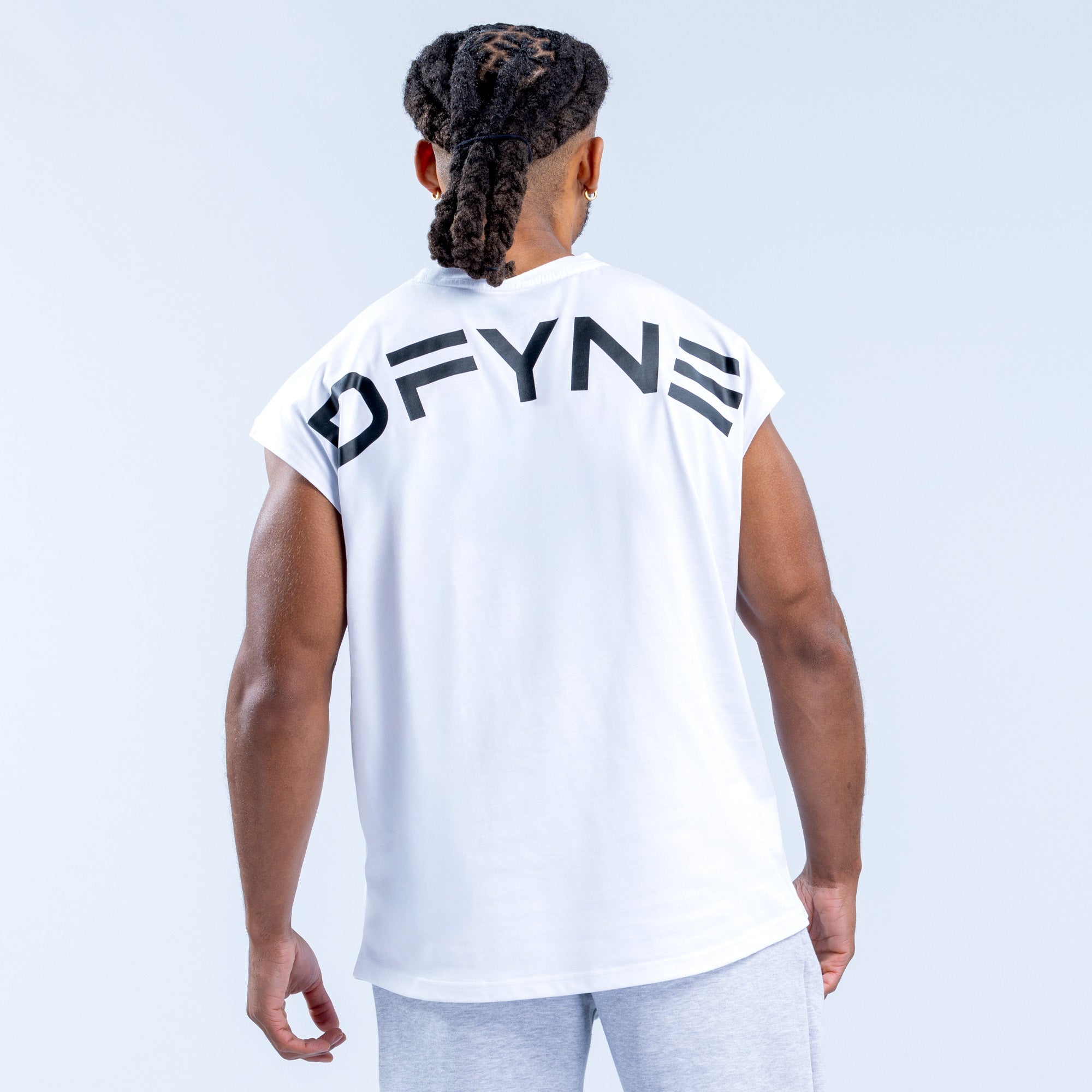 Camiseta sin Manga DFYNE Signature Hombre Blancas | 5927-XOMSC