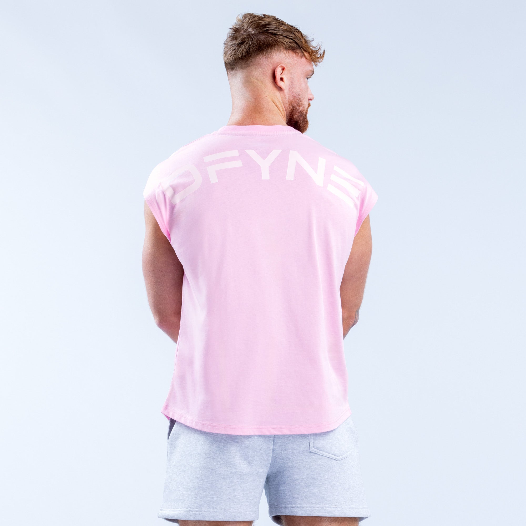 Camiseta sin Manga DFYNE Signature Hombre Rosas Claro Rosas | 4163-GQDYR