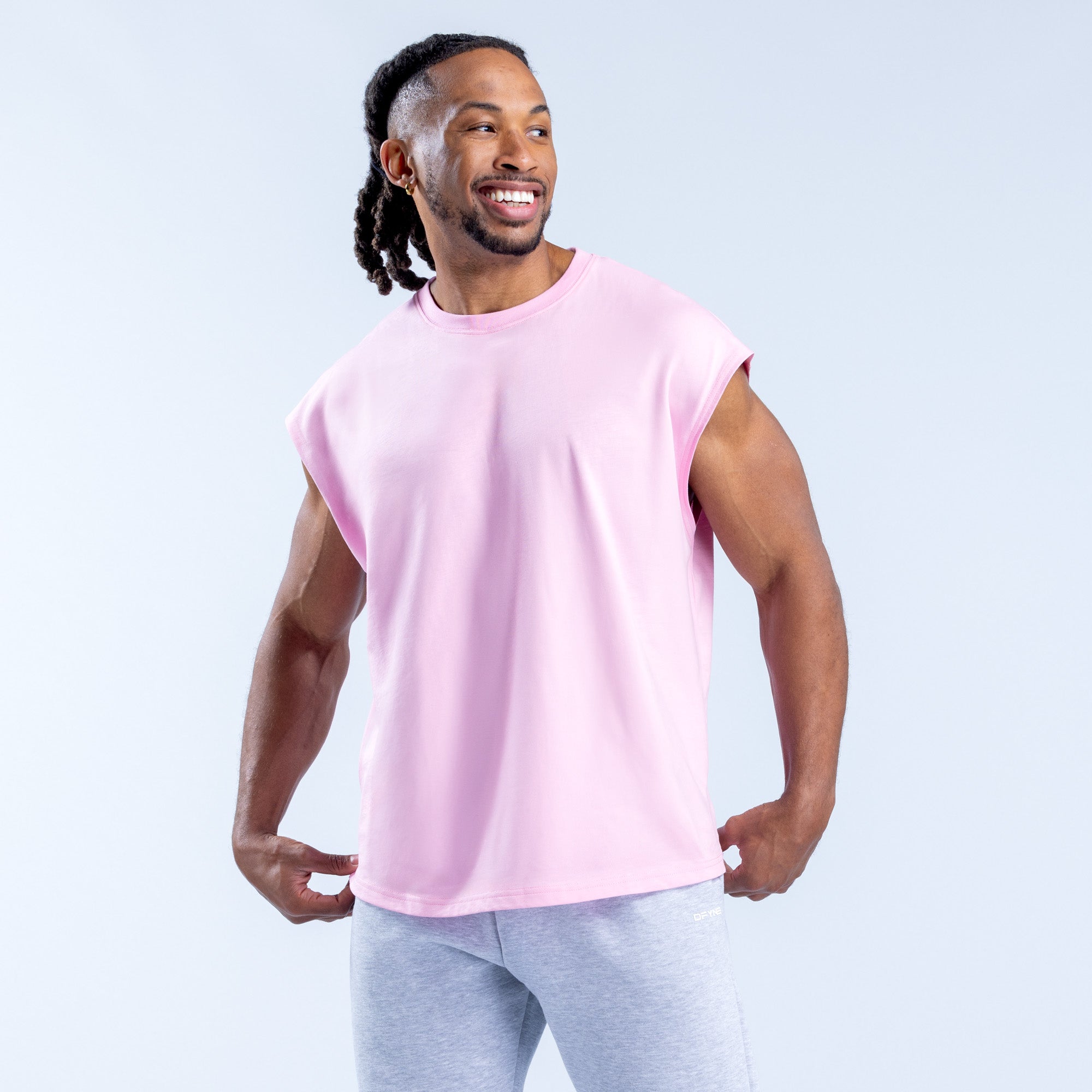 Camiseta sin Manga DFYNE Signature Hombre Rosas Claro Rosas | 4163-GQDYR