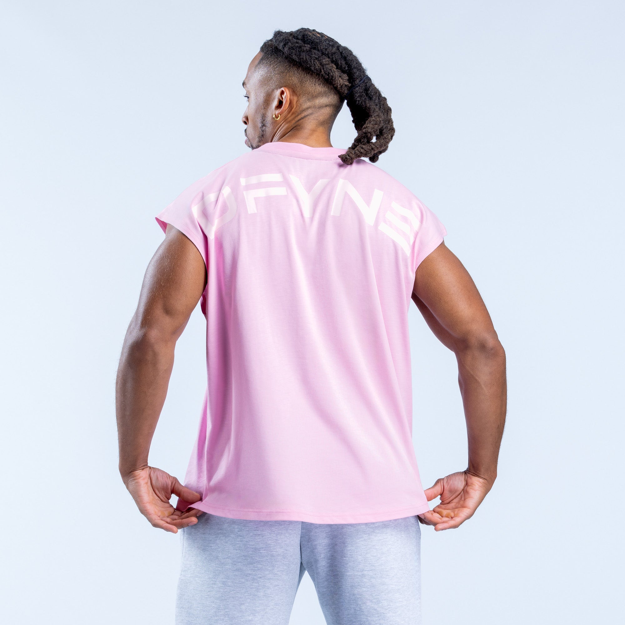Camiseta sin Manga DFYNE Signature Hombre Rosas Claro Rosas | 4163-GQDYR