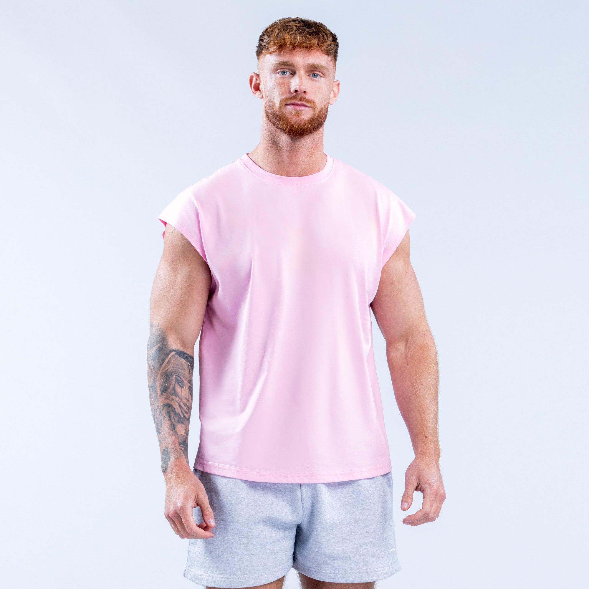 Camiseta sin Manga DFYNE Signature Hombre Rosas Claro Rosas | 4163-GQDYR