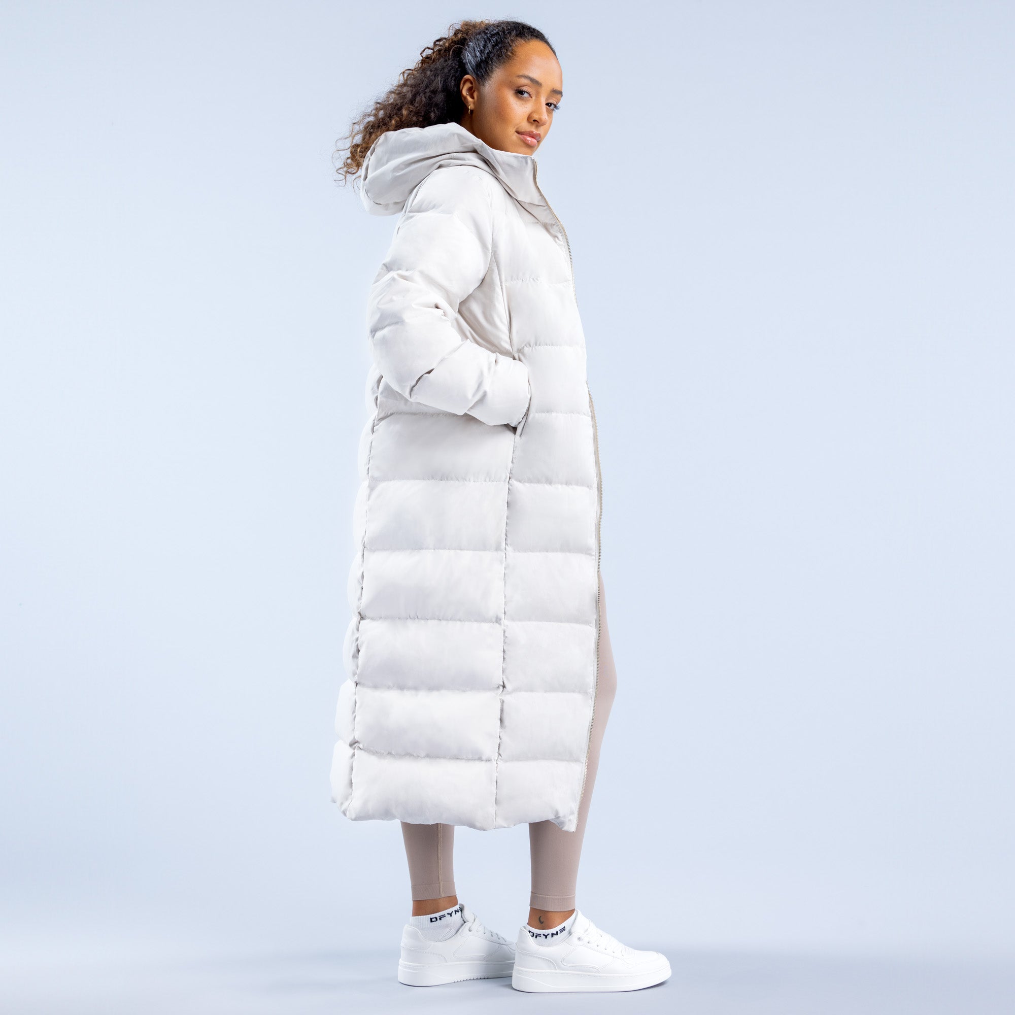 Chaquetas DFYNE Revive Long Down Mujer Blancas | 1258-VXPYS
