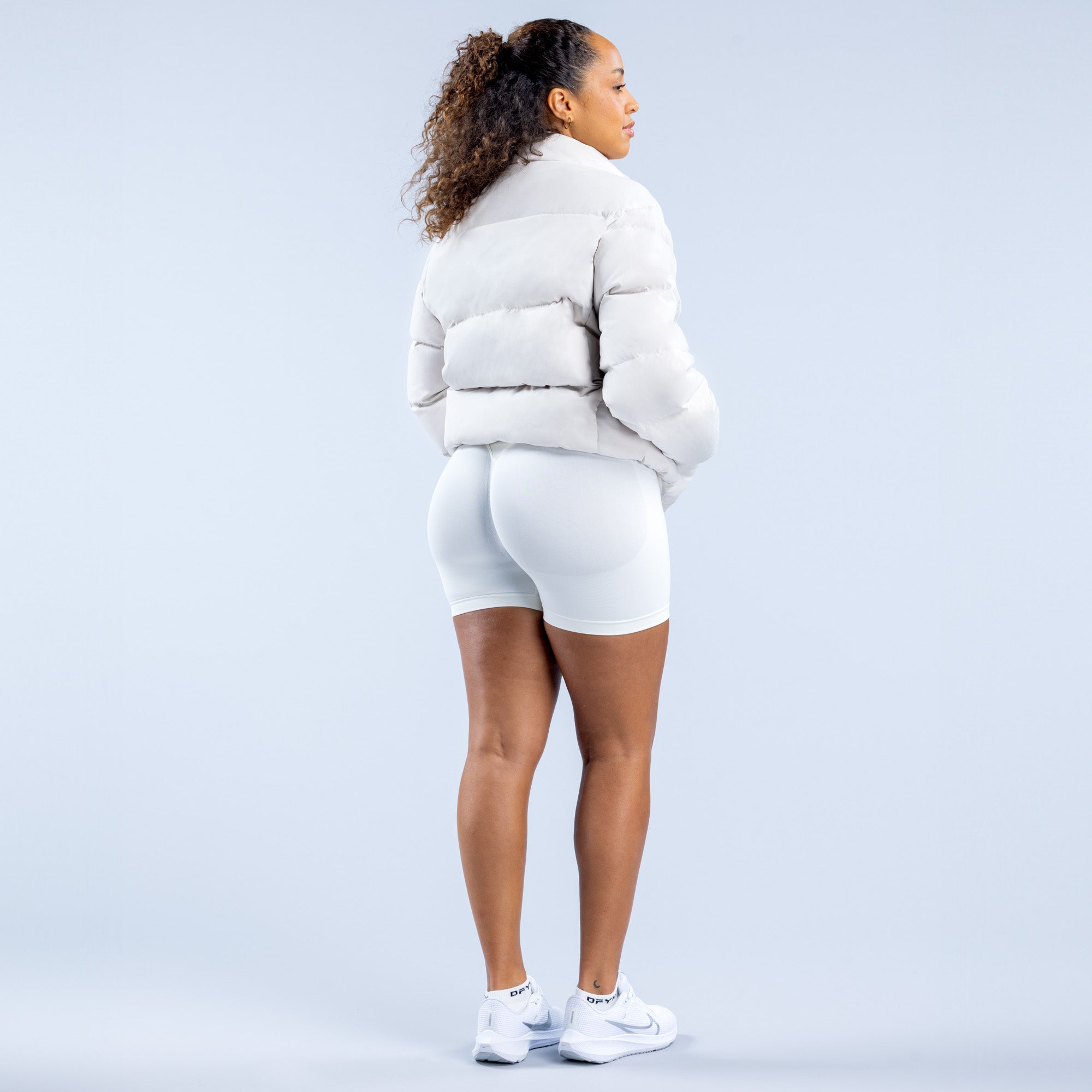 Chaquetas DFYNE Revive Short Down Mujer Blancas | 3456-IGEKJ