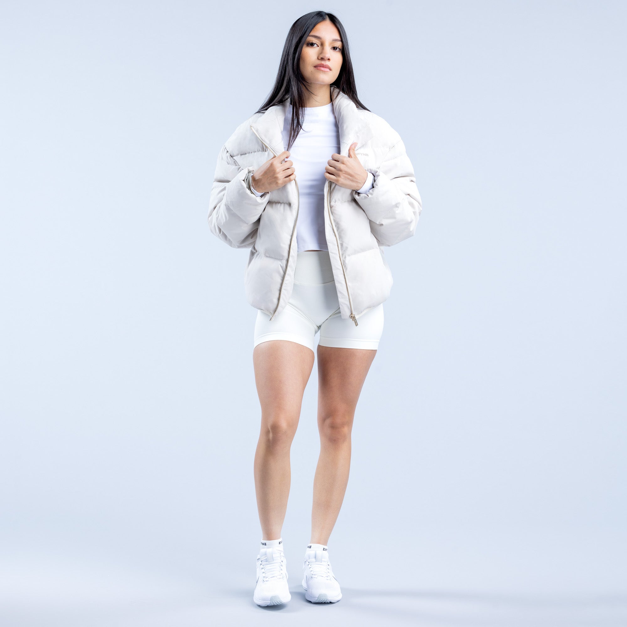 Chaquetas DFYNE Revive Short Down Mujer Blancas | 3456-IGEKJ