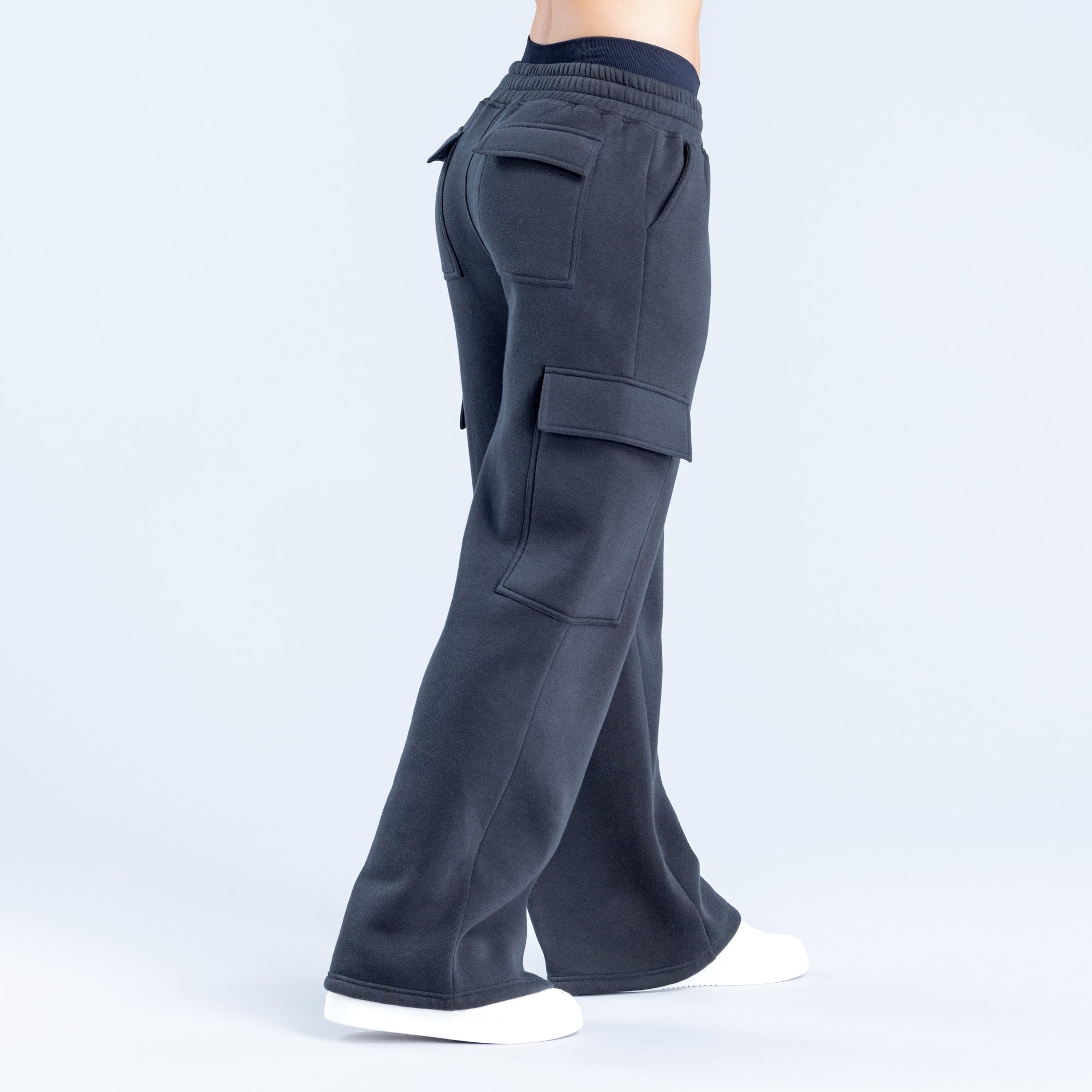 Pantalon Jogger DFYNE Lanyi Edit Wide Leg Cargo Mujer Negras | 6815-UODPL