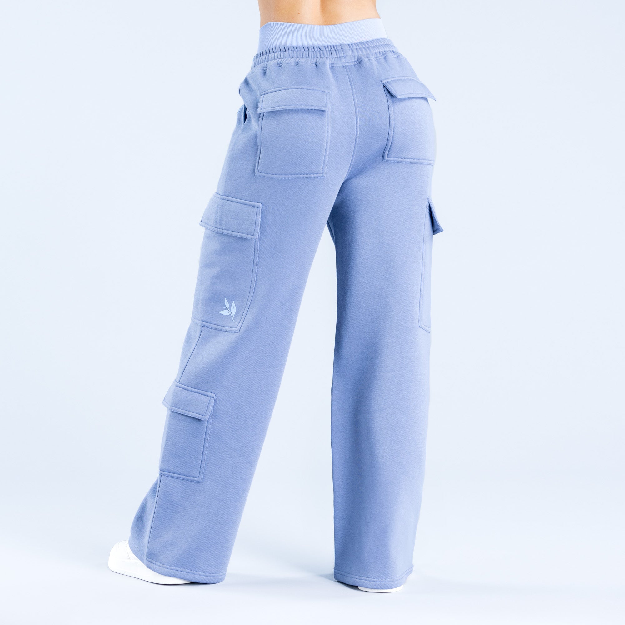 Pantalon Jogger DFYNE Lanyi Edit Wide Leg Cargo Mujer Azules | 8047-HSFID