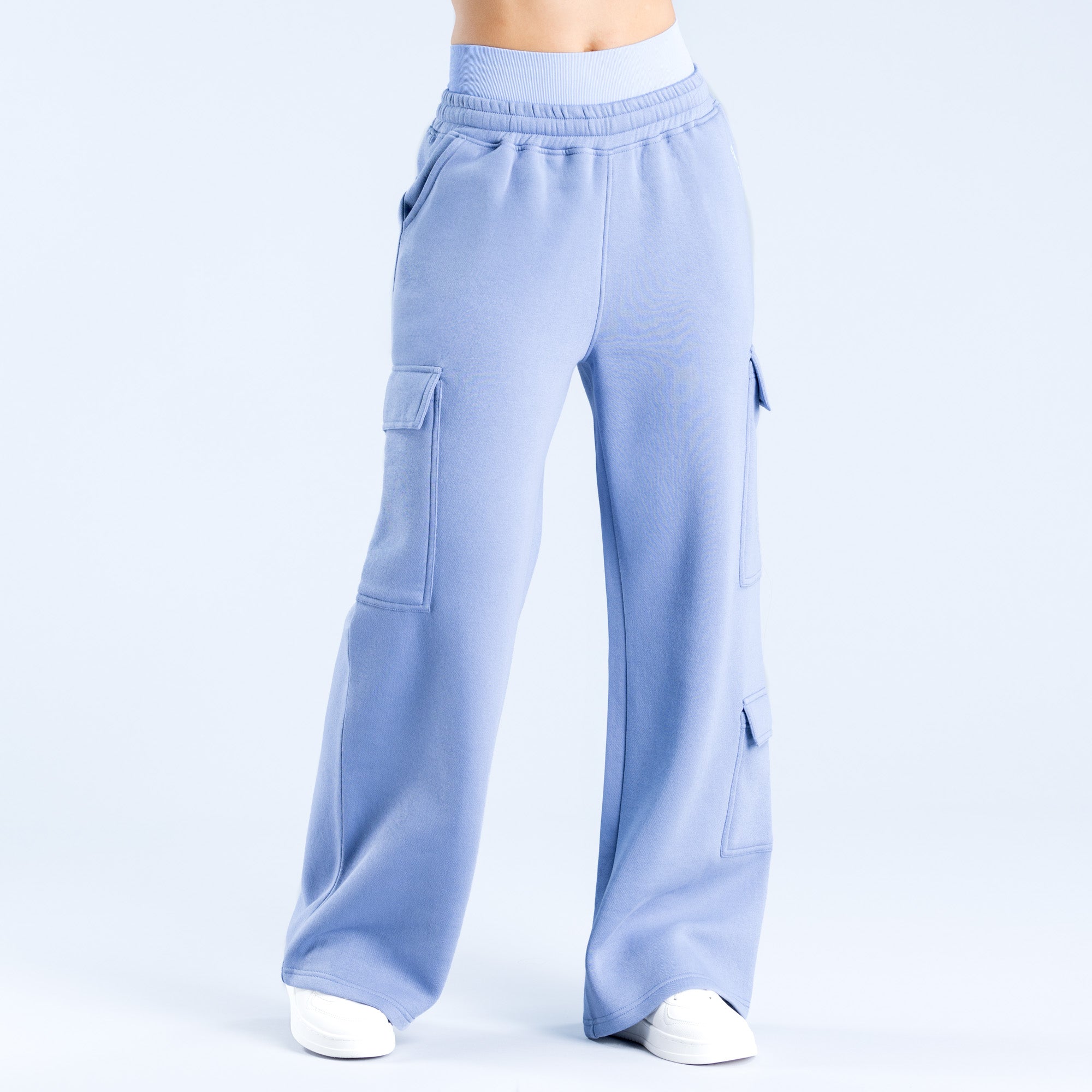 Pantalon Jogger DFYNE Lanyi Edit Wide Leg Cargo Mujer Azules | 8047-HSFID