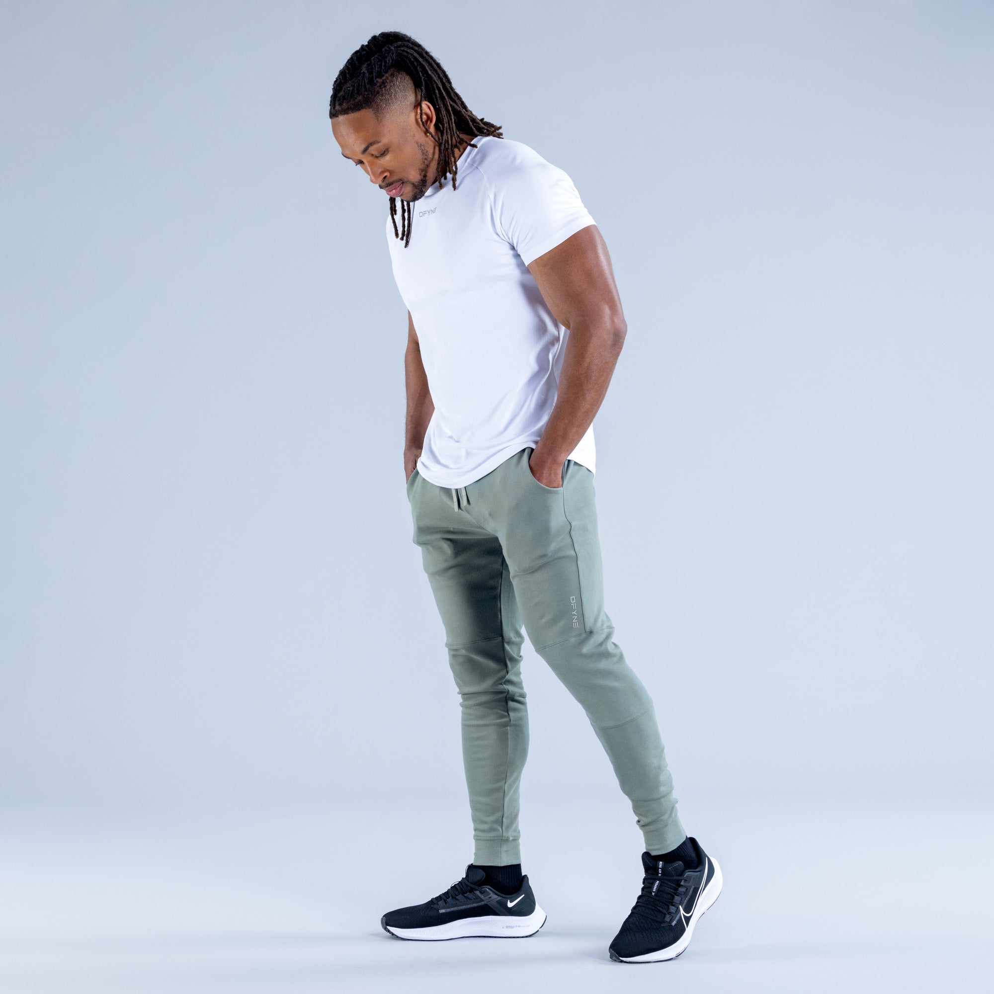 Pantalon Jogger DFYNE Stealth Tapered Hombre Verde Oliva | 3680-ZTWDC
