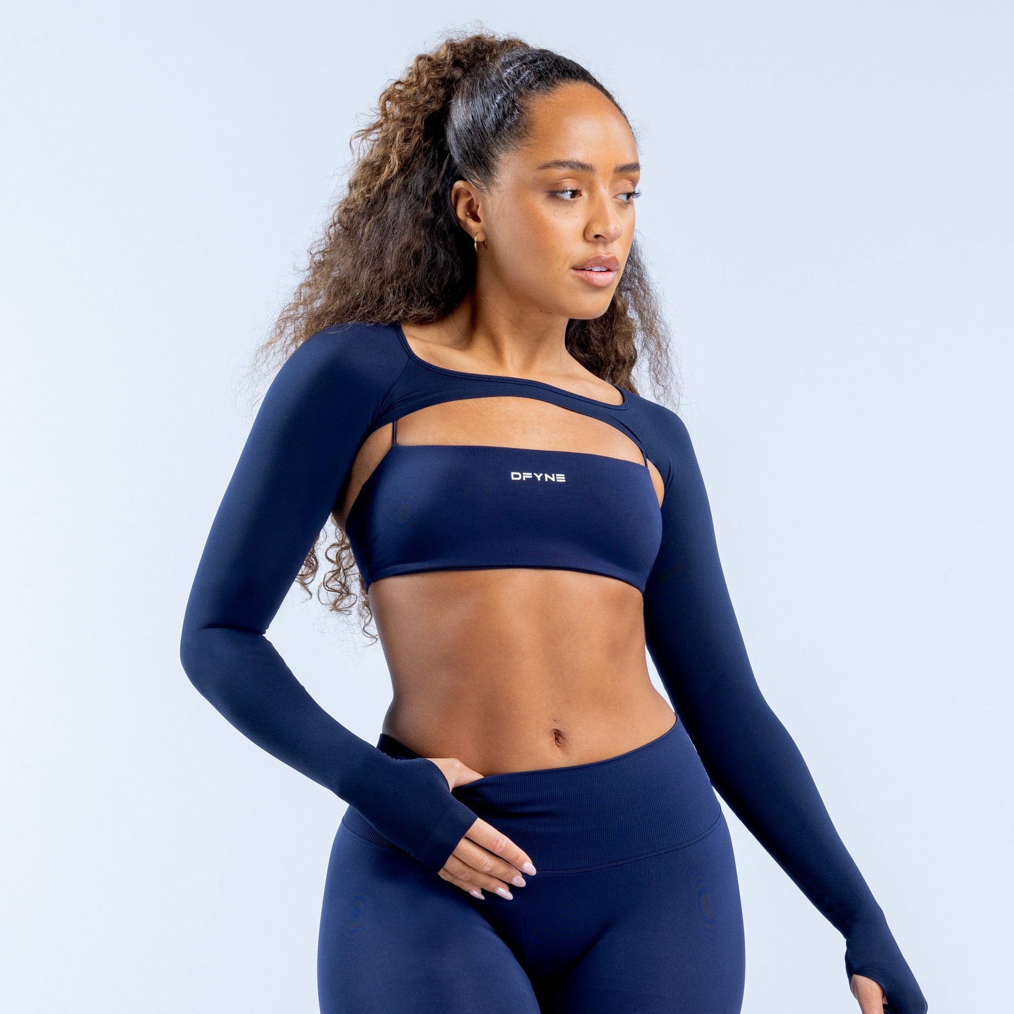 Shrug DFYNE Defy Long Sleeve Mujer Azul Marino | 6719-HGDXJ