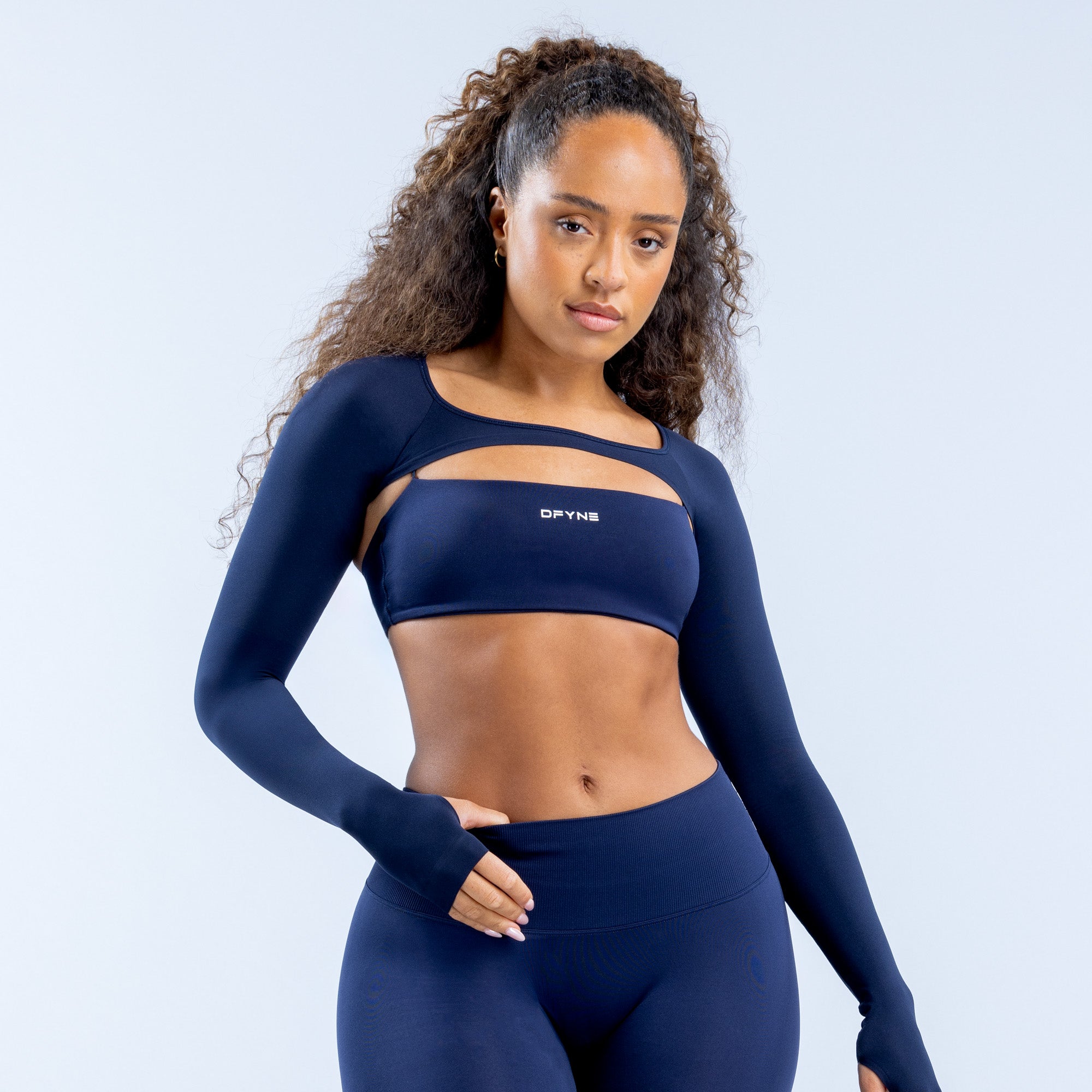 Shrug DFYNE Defy Long Sleeve Mujer Azul Marino | 6719-HGDXJ
