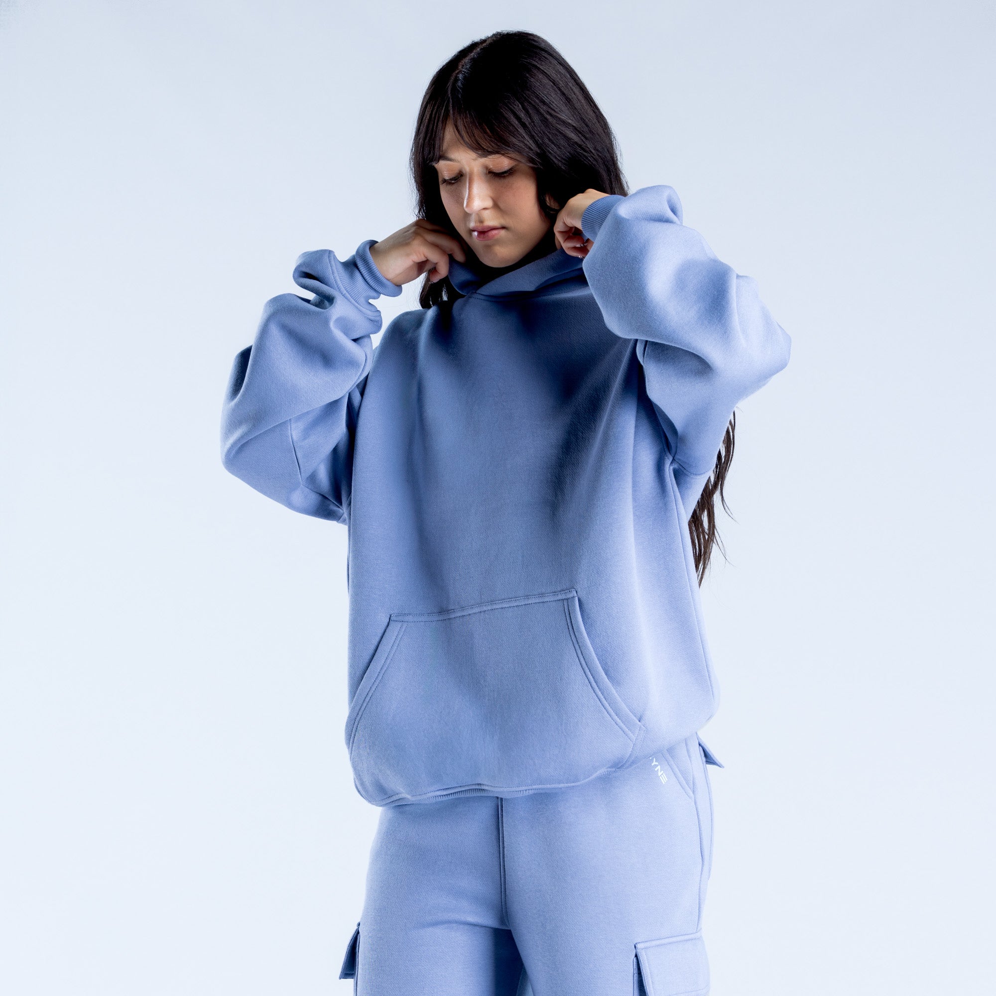 Sudadera con Capucha DFYNE Lanyi Edit Oversized Mujer Azules | 3641-QWURY