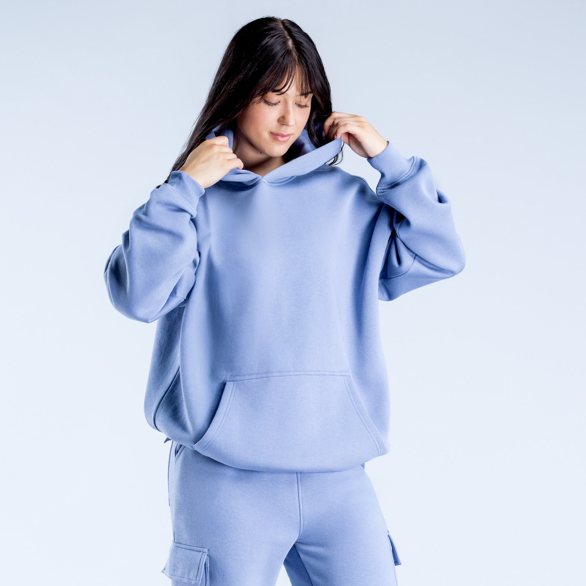 Sudadera con Capucha DFYNE Lanyi Edit Oversized Mujer Azules | 3641-QWURY