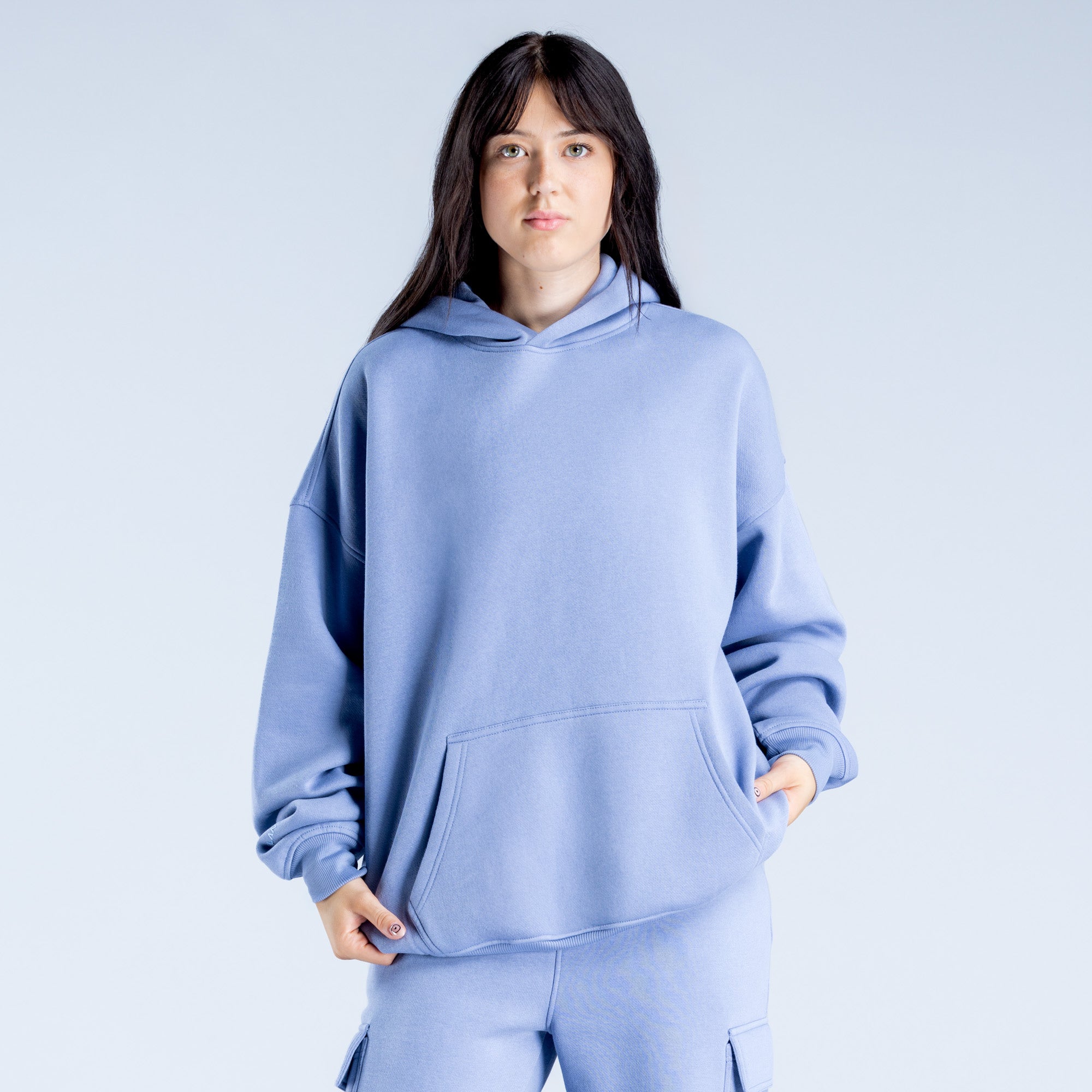 Sudadera con Capucha DFYNE Lanyi Edit Oversized Mujer Azules | 3641-QWURY