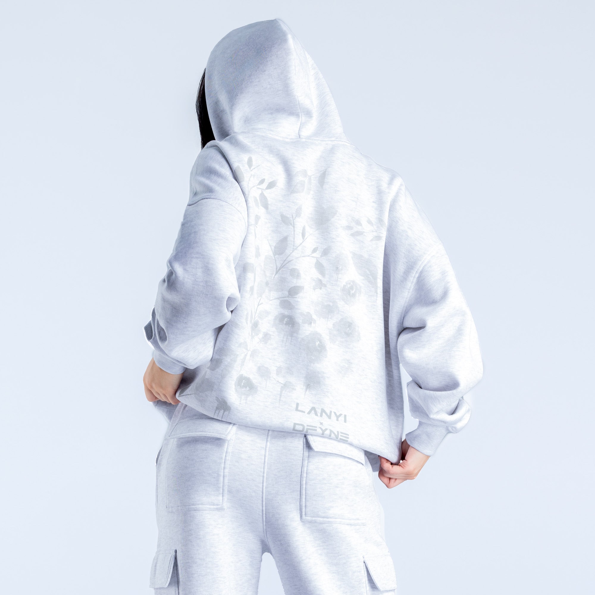 Sudadera con Capucha DFYNE Lanyi Edit Oversized Mujer Gris | 4781-HIZBS