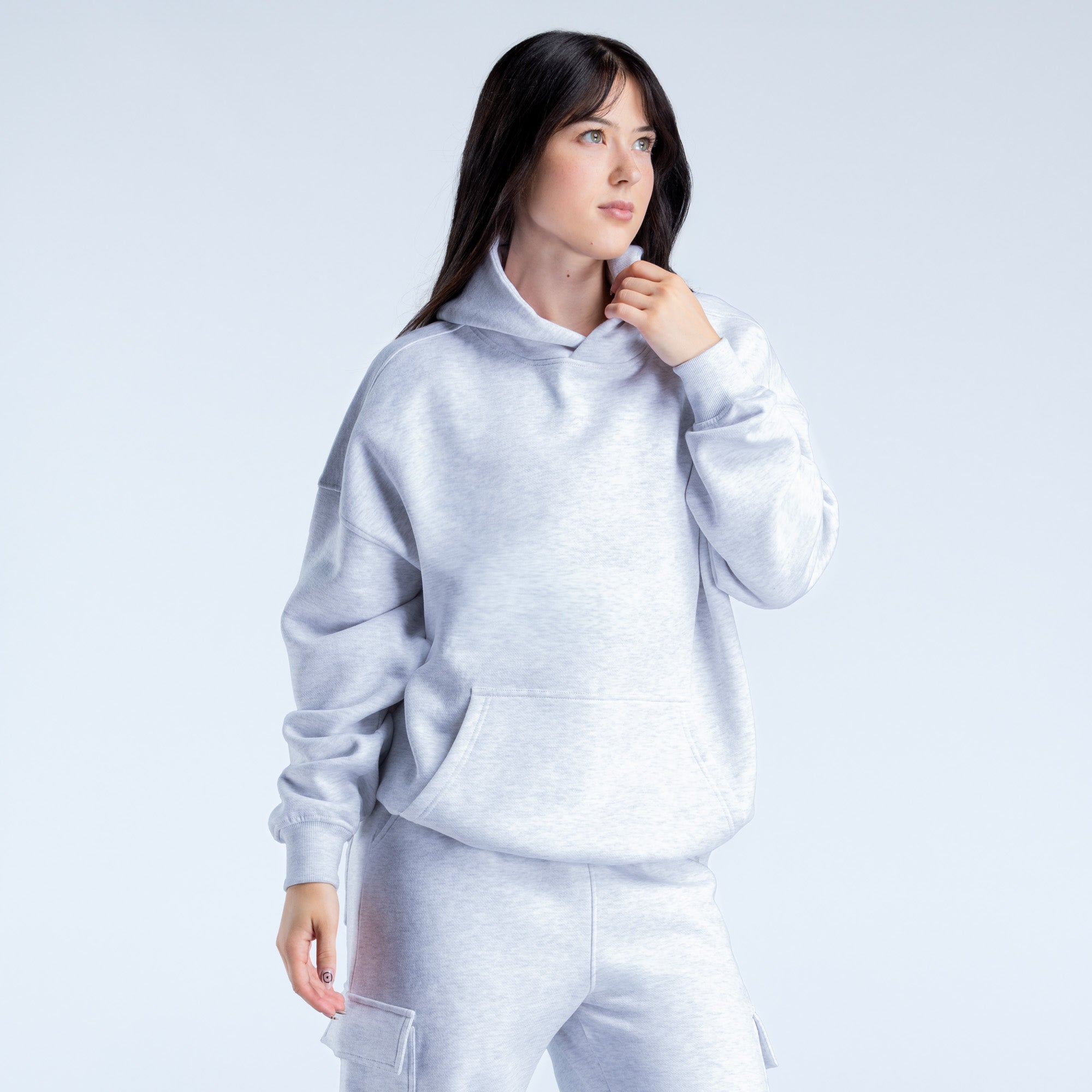 Sudadera con Capucha DFYNE Lanyi Edit Oversized Mujer Gris | 4781-HIZBS