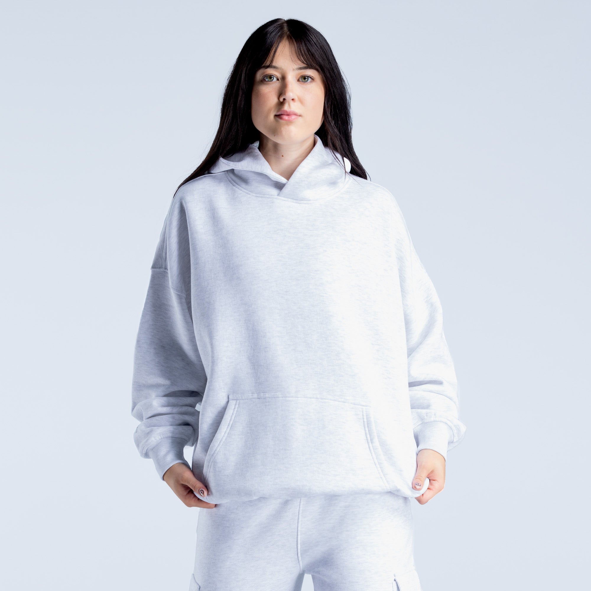 Sudadera con Capucha DFYNE Lanyi Edit Oversized Mujer Gris | 4781-HIZBS