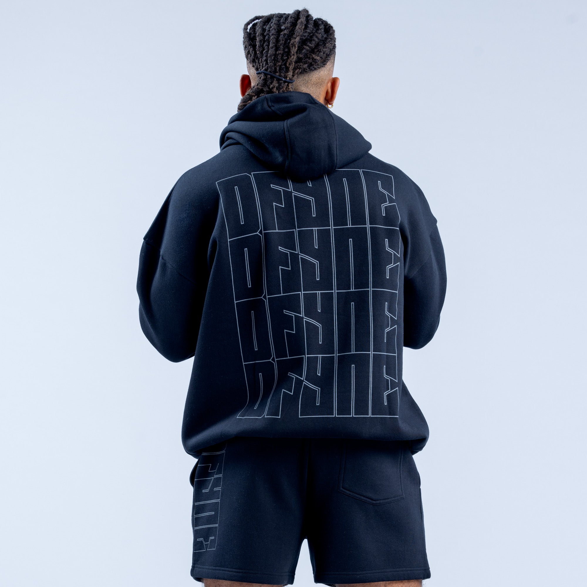 Sudadera con Capucha DFYNE Recharge Graphic Hombre Negras | 6194-QZOEI