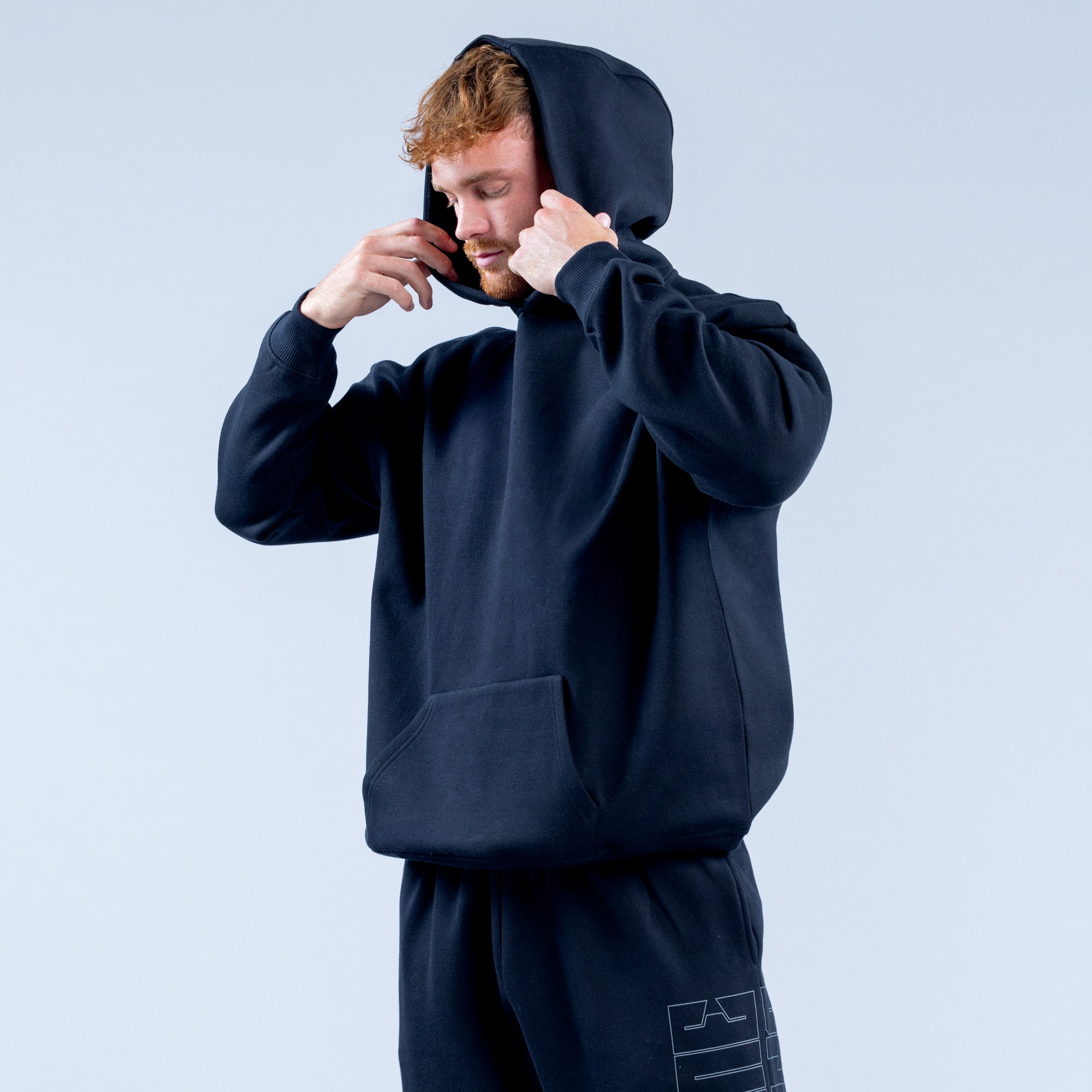 Sudadera con Capucha DFYNE Recharge Graphic Hombre Negras | 6194-QZOEI