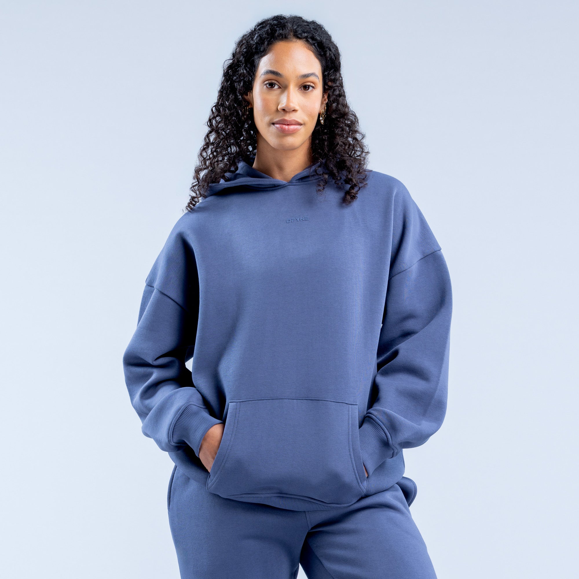 Sudadera con Capucha DFYNE Revive Heavy Weight Mujer Azules Oscuro | 3758-COHJR