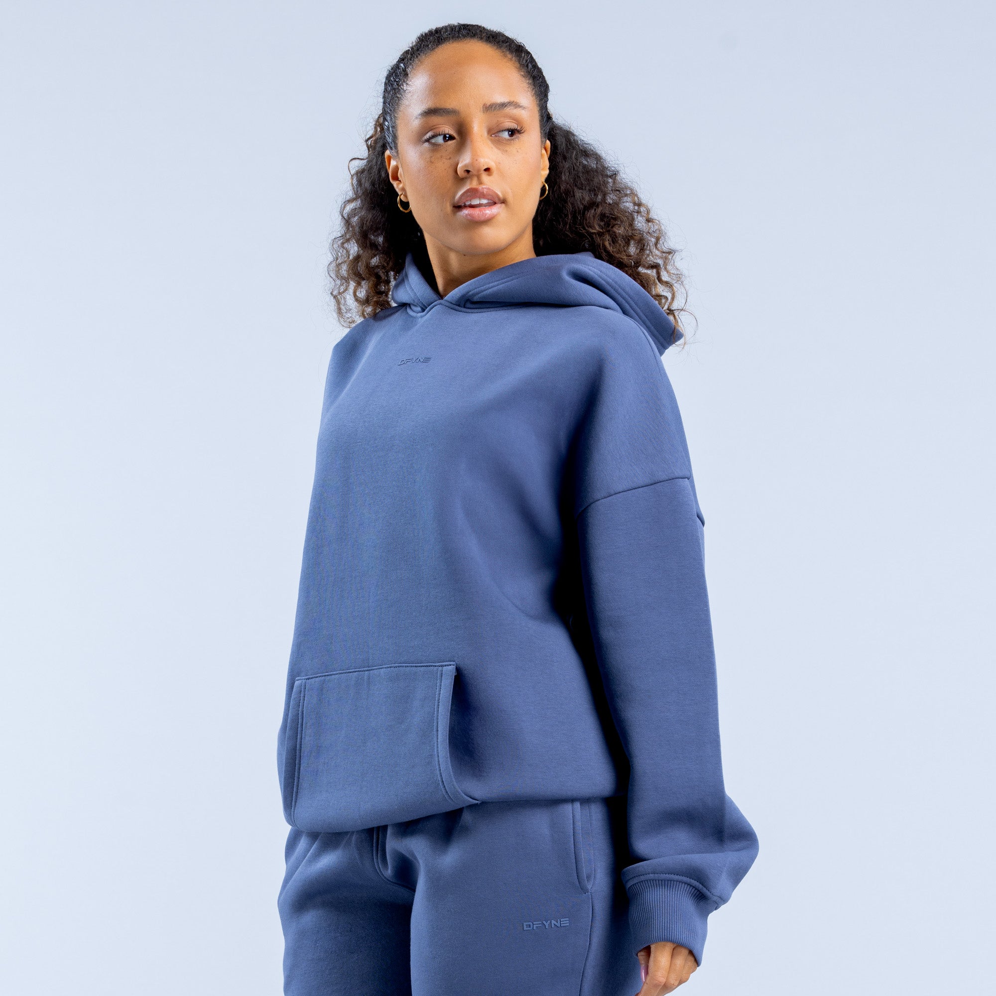 Sudadera con Capucha DFYNE Revive Heavy Weight Mujer Azules Oscuro | 3758-COHJR
