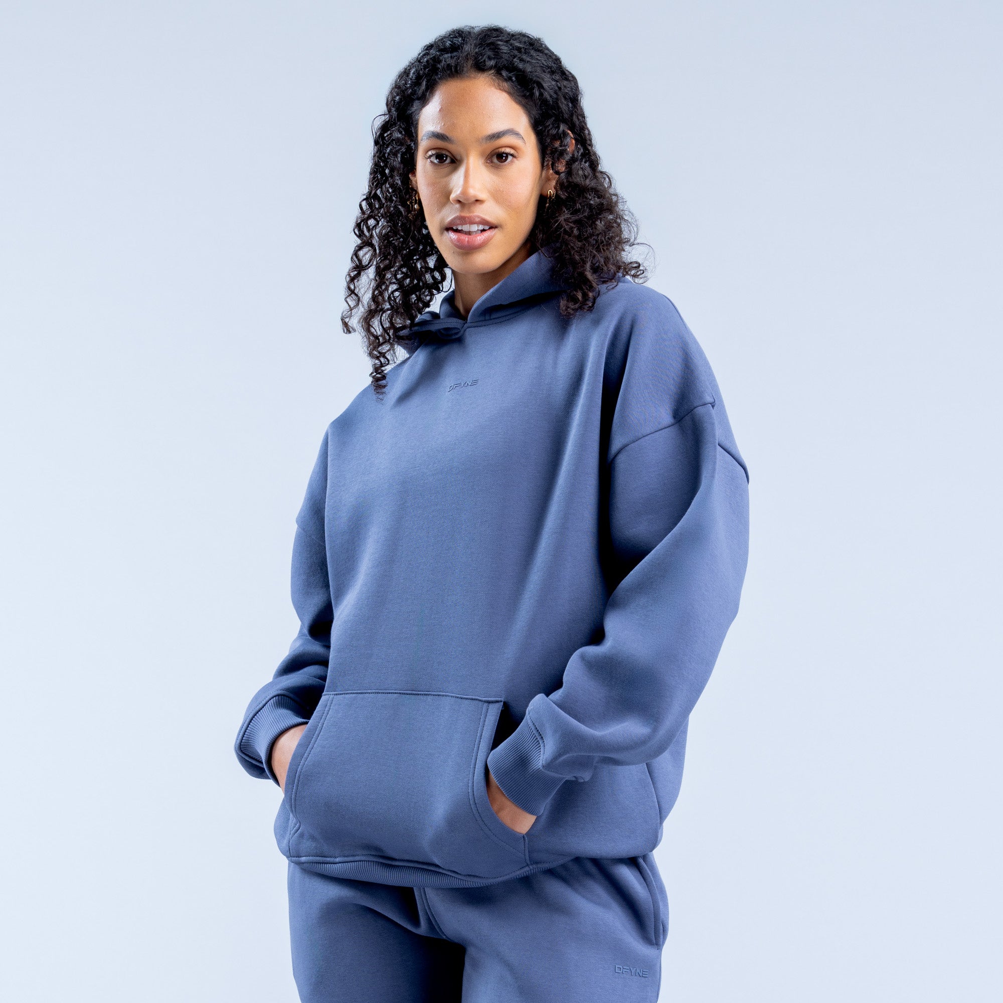 Sudadera con Capucha DFYNE Revive Heavy Weight Mujer Azules Oscuro | 3758-COHJR
