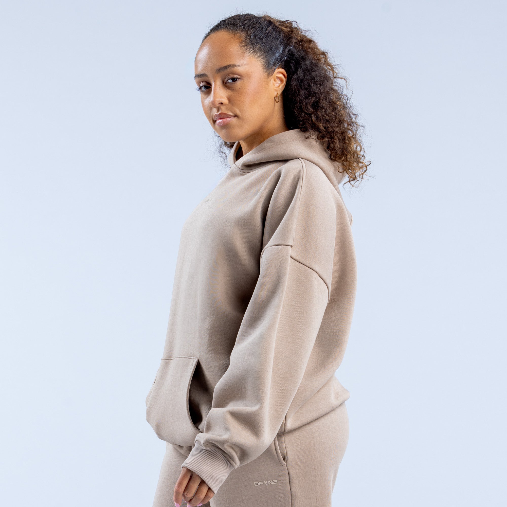 Sudadera con Capucha DFYNE Revive Heavy Weight Mujer Beige | 8163-GPUFV