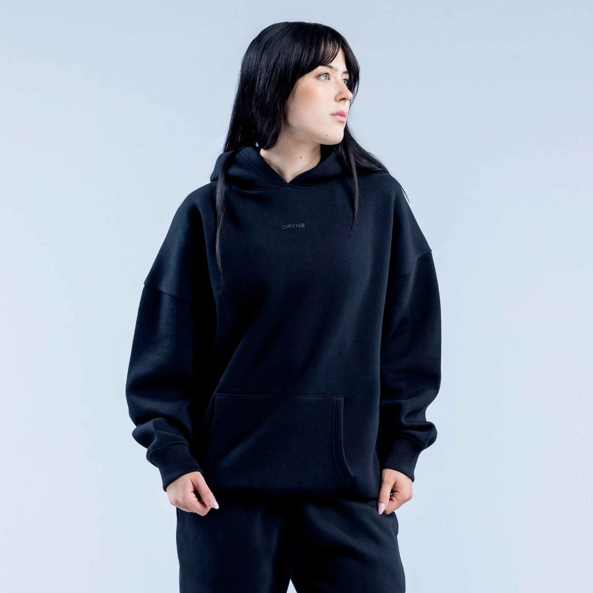 Sudadera con Capucha DFYNE Revive Heavy Weight Mujer Negras | 0374-KHFWR